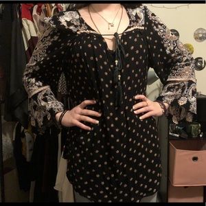 ANGIE SIZE L Vintage Flounce Sleeve Tunic